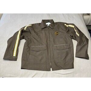 Twinhill UPS Uniform Jacket Mens L Brown Reflective Stripe Zip Up 640-0032-204